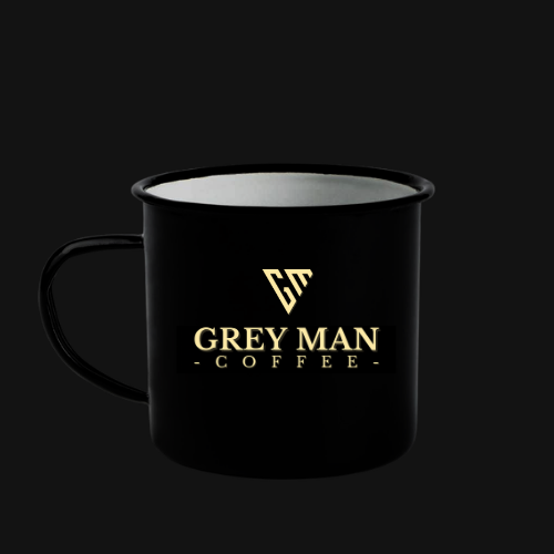 Grey Man Coffee – Smaltový hrnček
