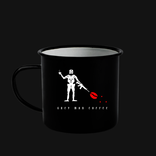 Grey Man Coffee – Smaltový hrnček – Grey Beard