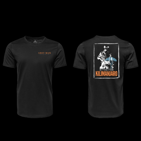 GREY MAN COFFEE TRIČKO – OPERATION KILIMANJARO – čierne